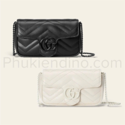 Túi Gucci GG Marmont Super Mini Bag Black White Size 23 Fullbox