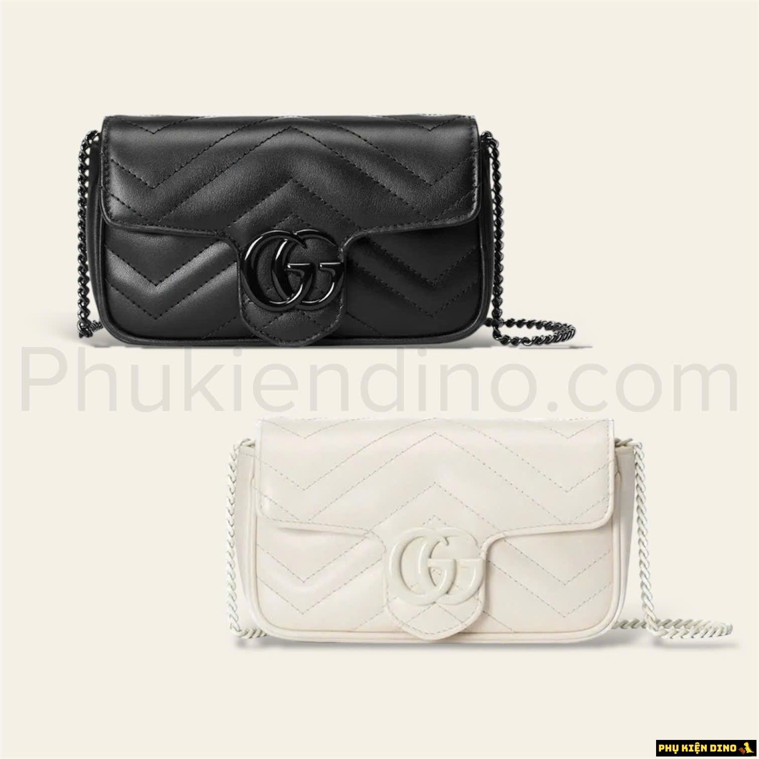 Túi Gucci GG Marmont Super Mini Bag Black White Size 23 Fullbox 1 Túi Gucci GG Marmont Super Mini Bag Black White Size 23 Fullbox
