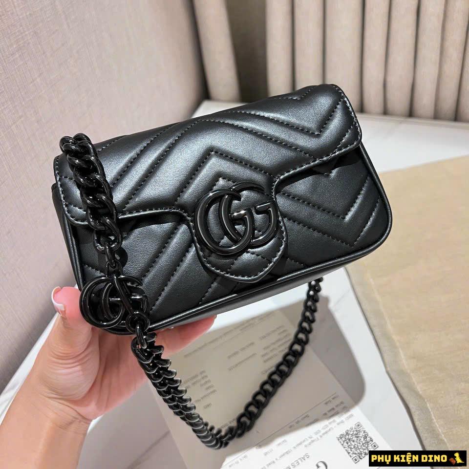 Túi Gucci GG Marmont Super Mini Bag Black White Size 23 Fullbox 4 Túi Gucci GG Marmont Super Mini Bag Black White Size 23 Fullbox