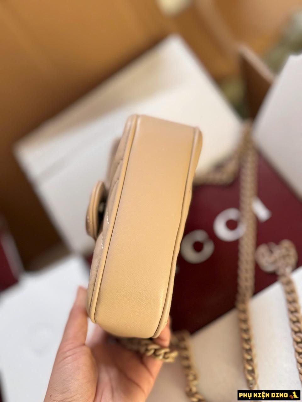 Túi Gucci Marmont Super Mini Bag Beige Ceramic Fullbox 3 Túi Gucci Marmont Màu Be Fullbox