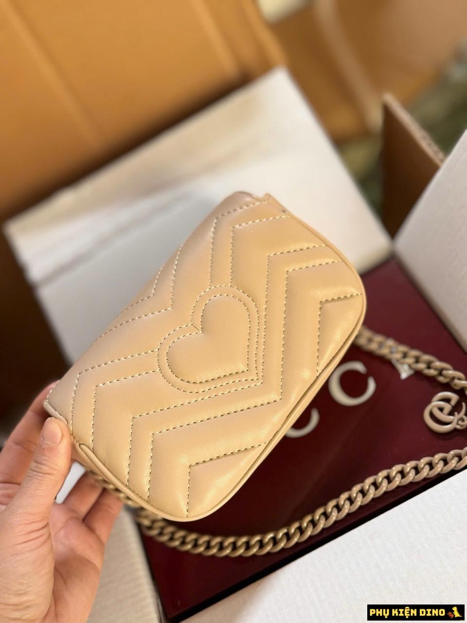 Túi Gucci Marmont Super Mini Bag Beige Ceramic Fullbox 5 Túi Gucci Marmont Nâu Be
