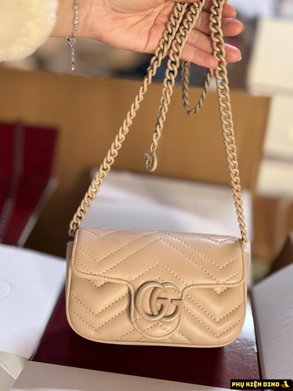 Túi Gucci Marmont Super Mini Bag Beige Ceramic Fullbox 2 Túi Gucci Marmont Super Mini Bag Beige Ceramic Size 23