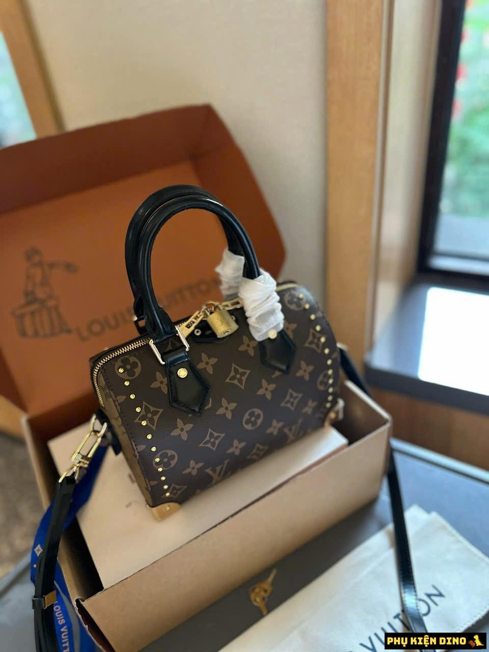 Túi Louis Vuitton LV Speedy Trunk 20 Brown Bag M13146 10 Túi Louis Vuitton LV Speedy Trunk 20 Brown Black