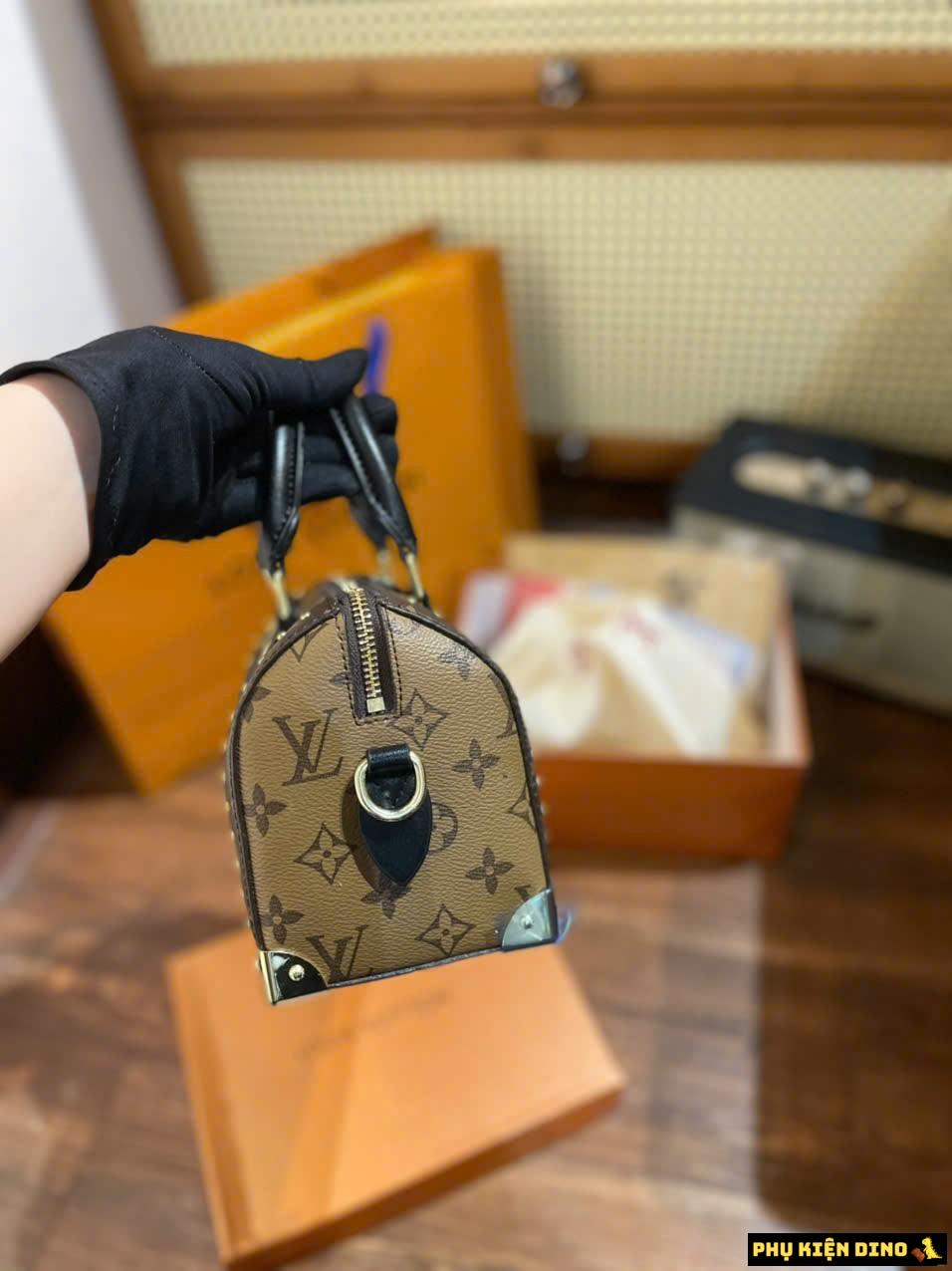 Túi Louis Vuitton LV Speedy Trunk 20 Brown Bag M13146 7 Túi Louis Vuitton LV Speedy Trunk Size 20