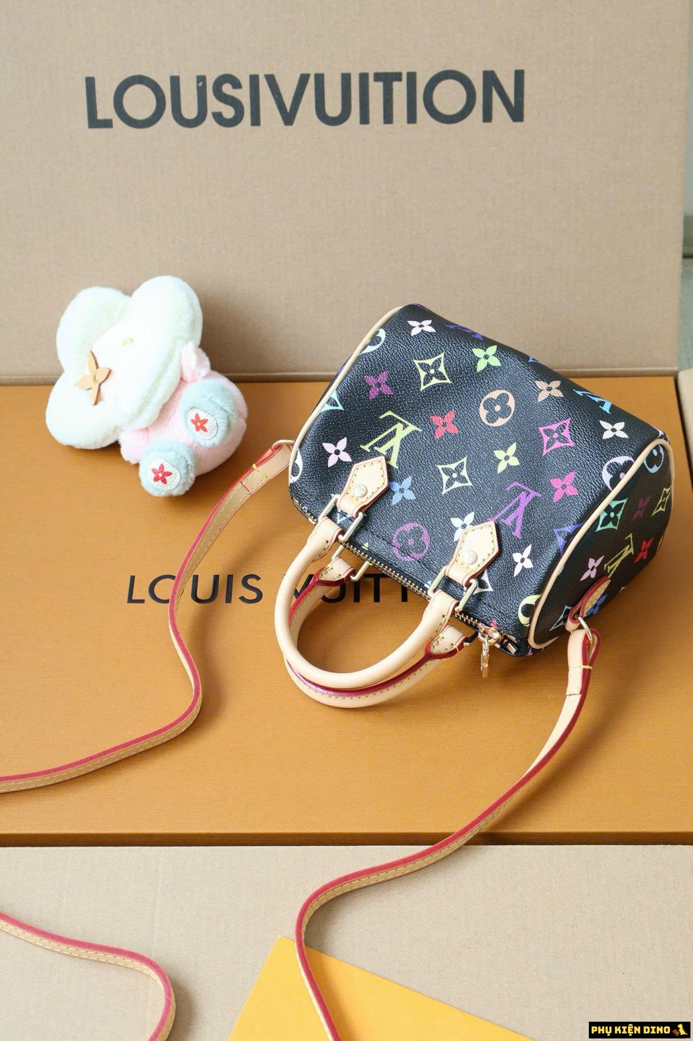 Túi Louis Vuitton Monogram Speedy Multicolor Black Size 16 M92644 7 Túi Louis Vuitton Monogramm Speedy Multicolor Black Fullbox