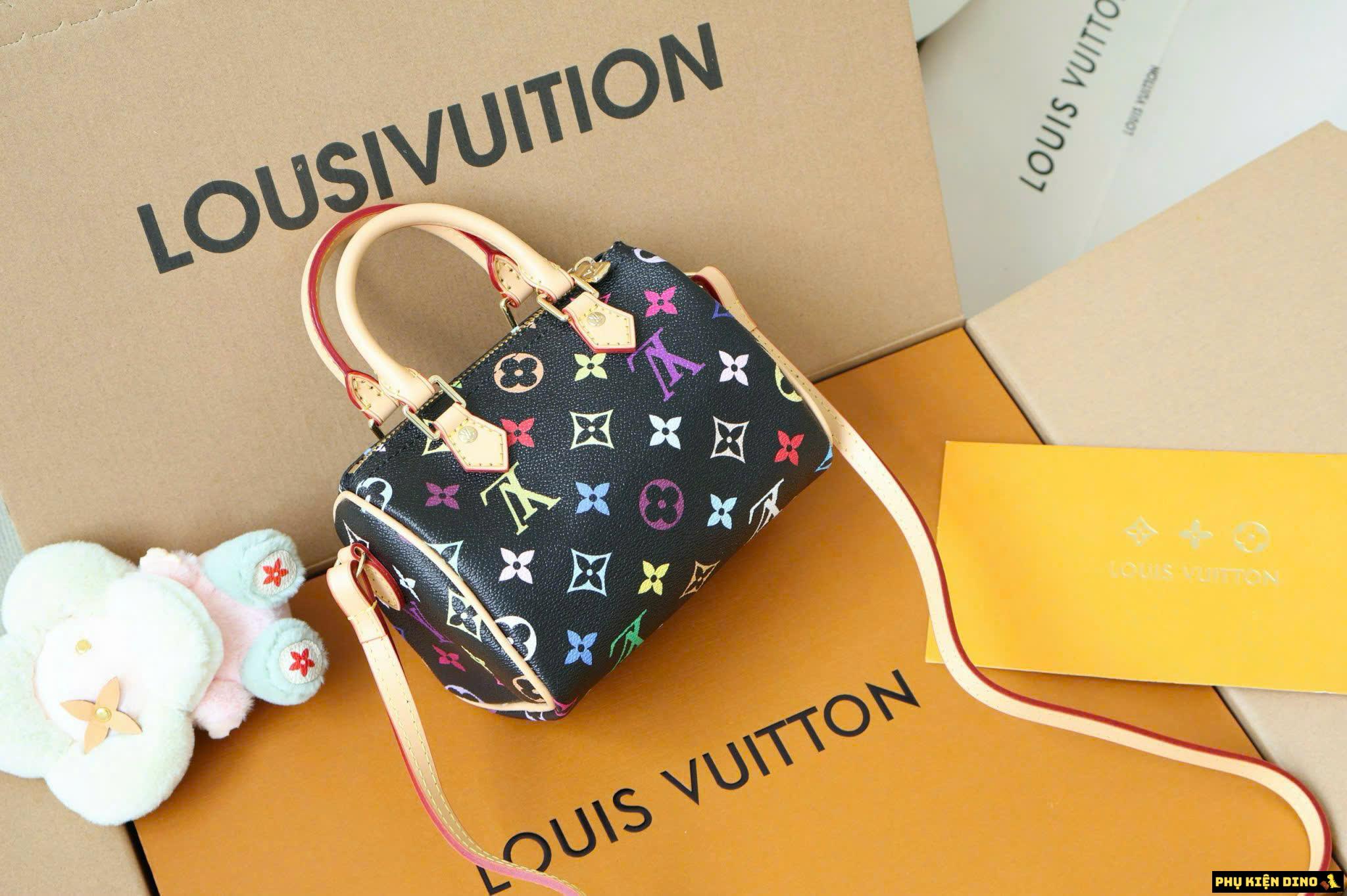 Túi Louis Vuitton Monogram Speedy Multicolor Black Size 16 M92644 5 Túi Louis Vuitton Monogram Speedy Multicolor Black