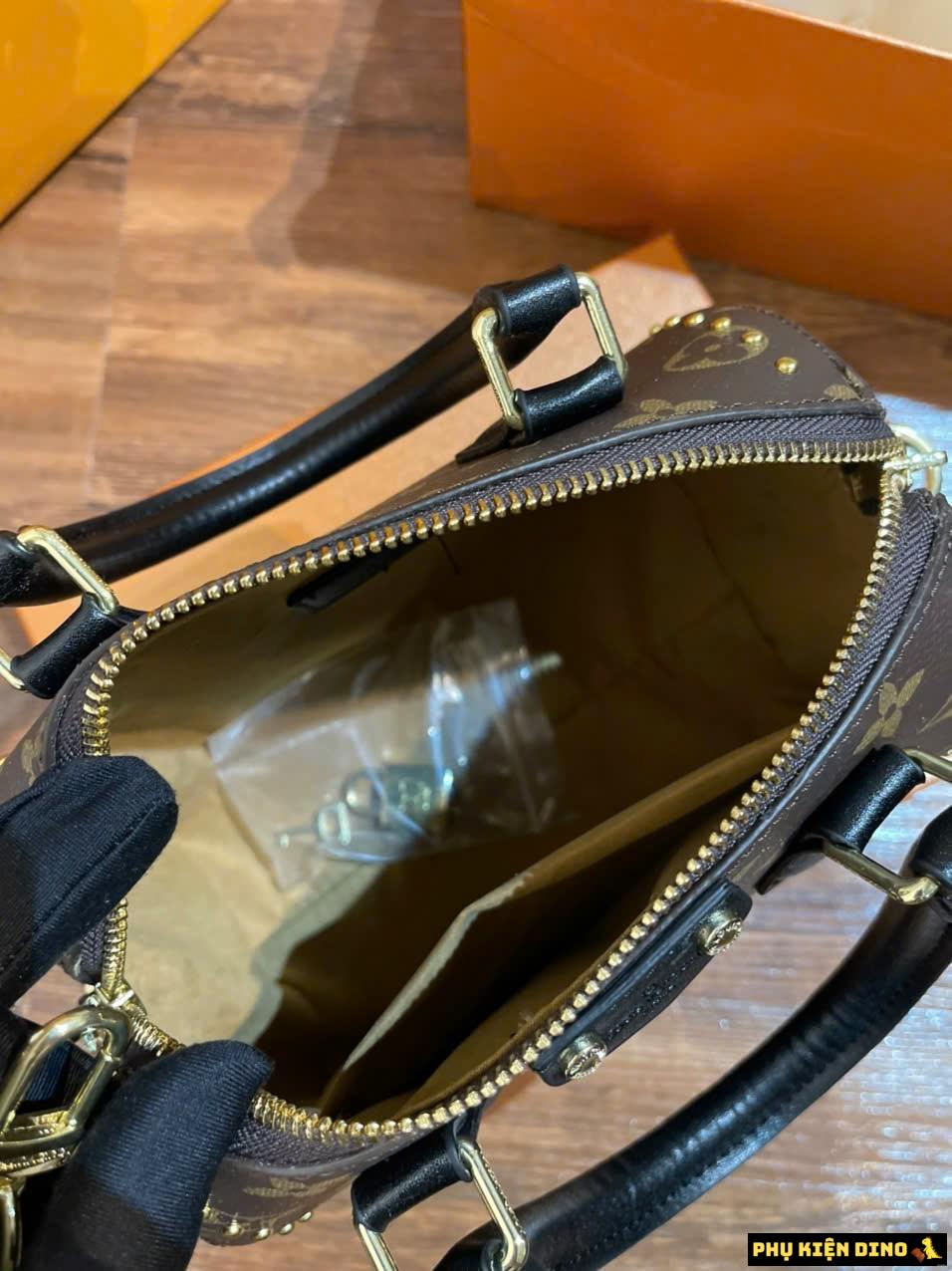 Túi Louis Vuitton LV Speedy Trunk 20 Brown Bag M13146 5 Túi Louis Vuitton Speedy Trunk 20 Brown Black