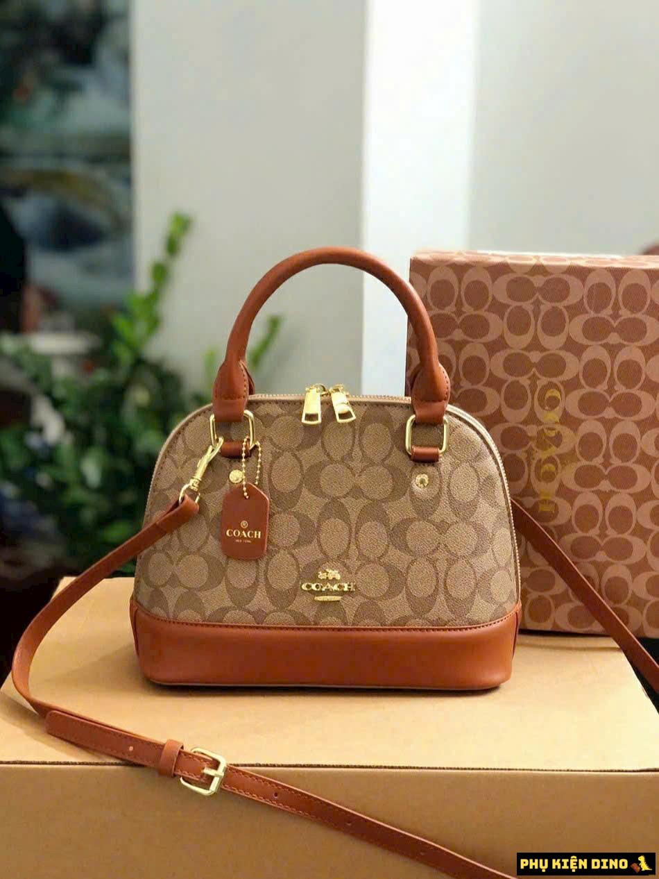 Túi Xách Nữ Coach Dáng Hến Size 25 Fullbox 2 Túi Xách Nữ Coach Dáng Hến Size 25 Màu Nâu