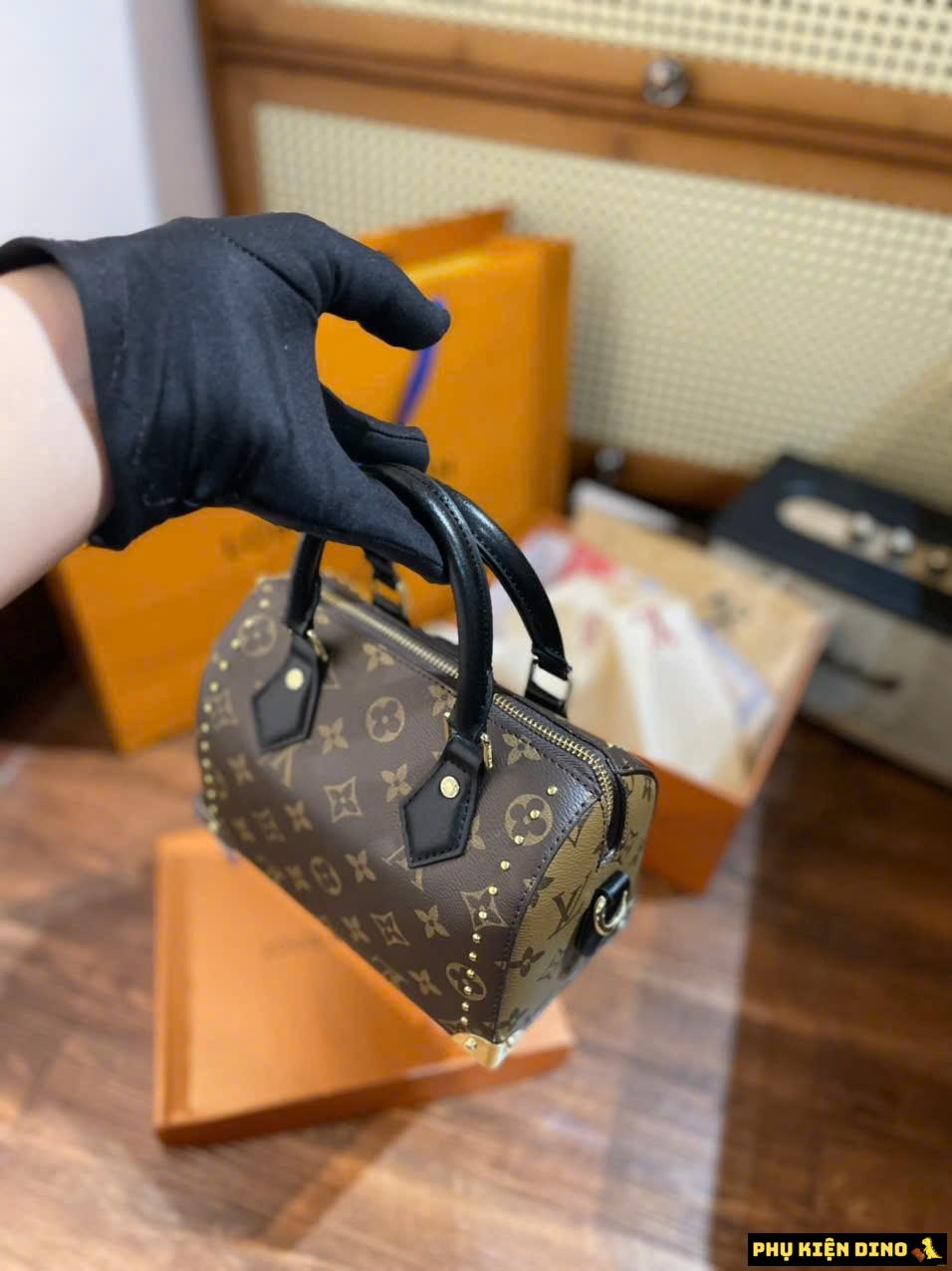 Túi Louis Vuitton LV Speedy Trunk 20 Brown Bag M13146 3 Túi Xách Nữ Louis Vuitton LV Trống Nâu Phối Đen