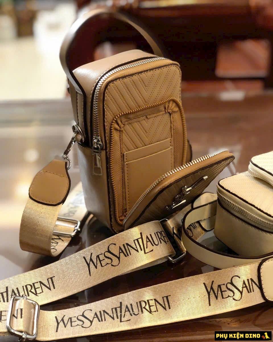 Túi YSL Saint Laurent Đựng Điện Thoại 11cmx19cm 4 Túi YSL Saint Laurent Đựng Điện Thoại Màu Nâu