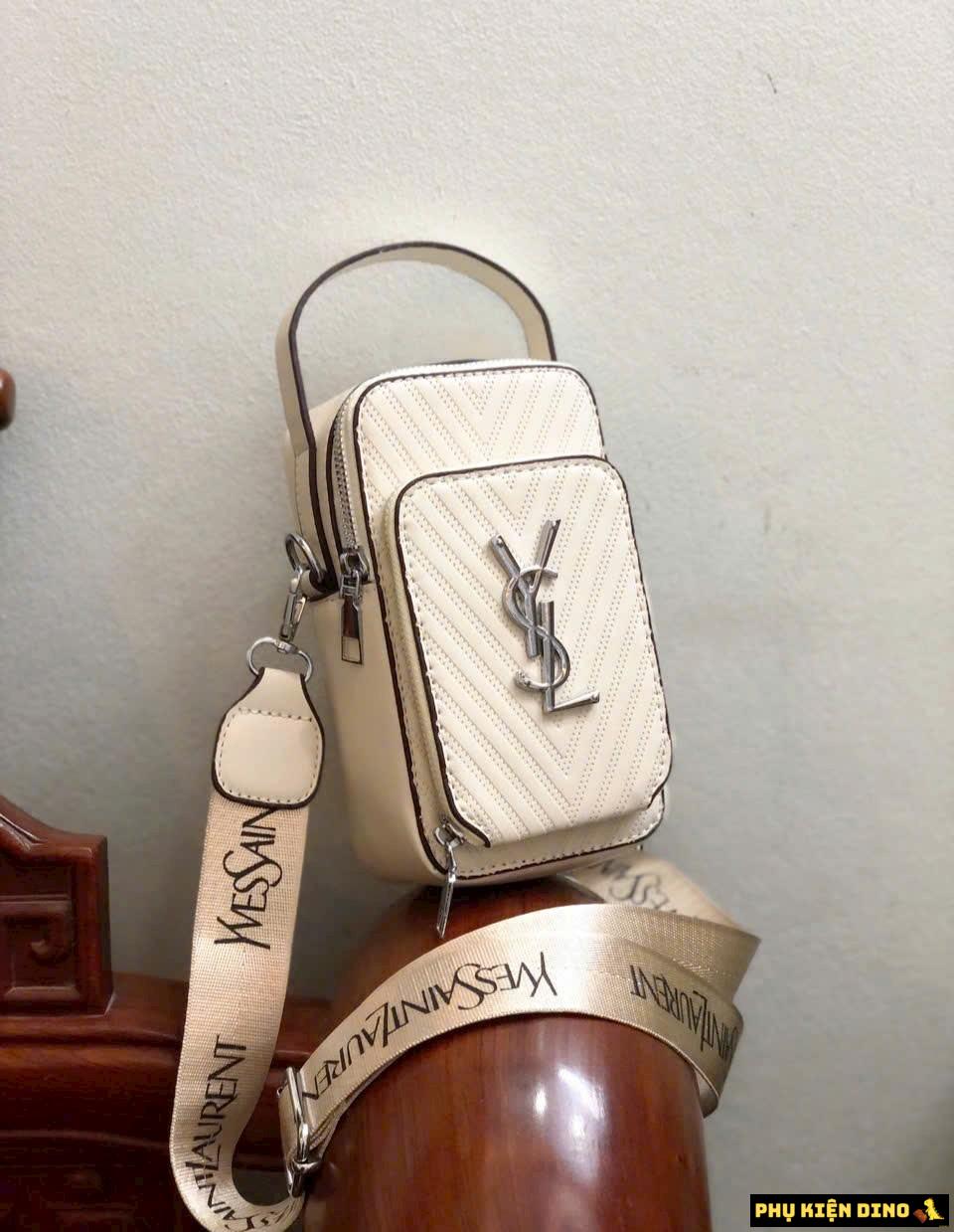 Túi YSL Saint Laurent Đựng Điện Thoại 11cmx19cm 3 Túi YSL Saint Laurent Đựng Điện Thoại Màu Trắng