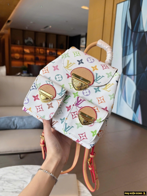 Balo Nữ Louis Vuitton LV TM Venice Backpack màu Trắng Nhiều Ngăn