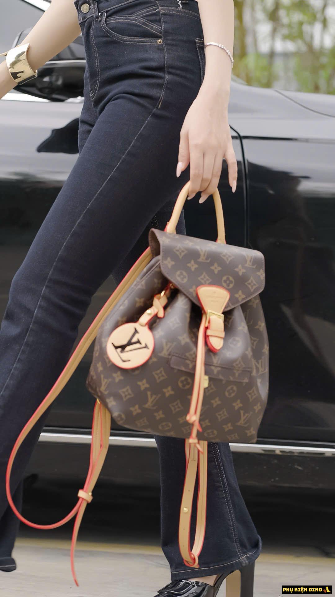 Balo Nữ Louis Vuitton Montsouris BB Monogram Canvas Pink Brown