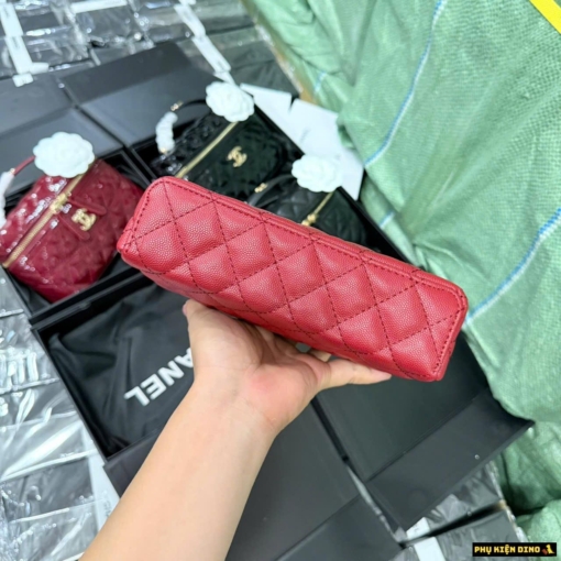 Đáy Túi Chanel Caviar Hoa Trà