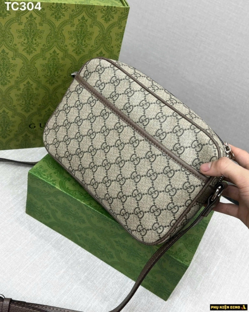 Mặt sau Túi Đeo Chéo Gucci GG Mini Shoulder Màu Nâu