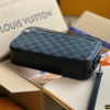 Túi Cầm Tay Nam Louis Vuitton LV Kasai Clutch Xám Đen