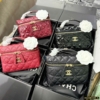 Túi Chanel Caviar Quilted Vanity Case Size 19 Fullbox Đỏ Đen