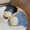 Túi Chanel Hobo Cargo Bag Calfskin Leather Black Denim Fullbox