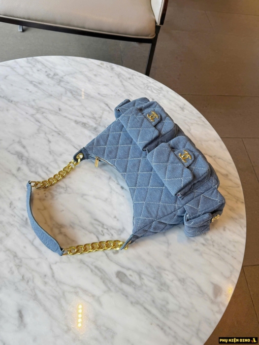 Túi Chanel Hobo Cargo Bag Calfskin Leather Denim