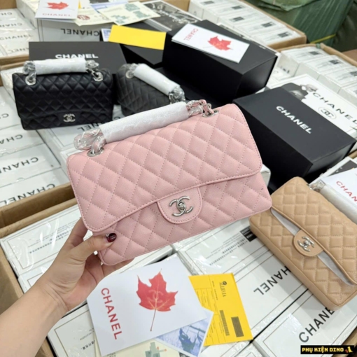 tui chanel lambskin pink hardware size 25
