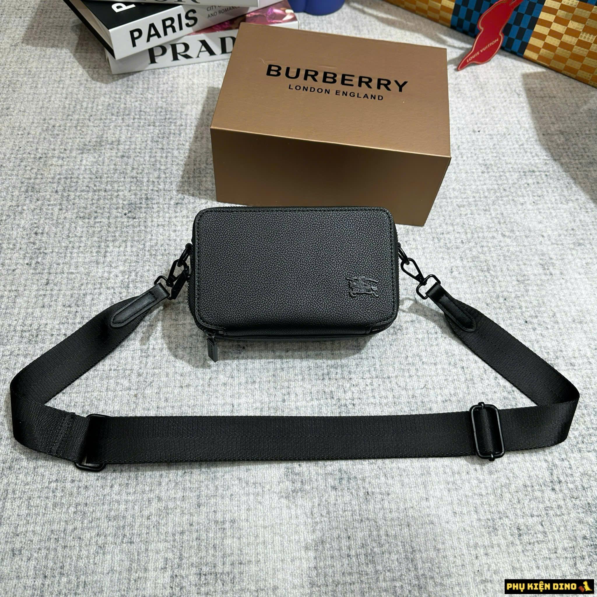 Túi Đeo Chéo BBR Da Trơn Logo Ngựa Sắt Fullbox Size 19