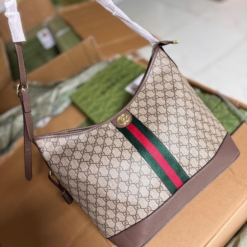 Túi Đeo Vai Gucci Nâu Phối Kẻ Đẹp Fullbox