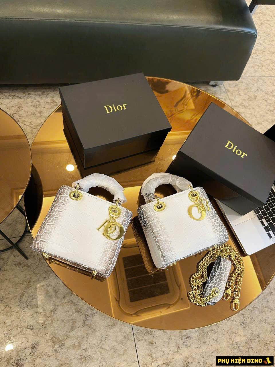 Túi Dior Lady Mini Himalaya Crocodile Niloticus Size 20 6 Túi Dior Lady Bag Crocodile Cá Sấu Bạch Tạng