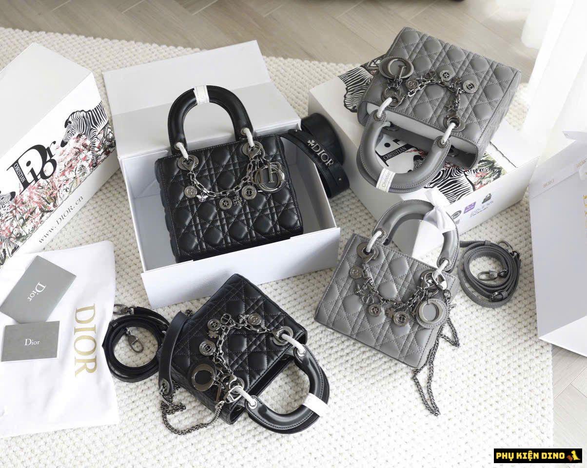 Túi Dior Lady Black Grey Size 17 Fullbox Like Auth 1 Túi Dior Lady Black Grey Size 17 Size 20 Fullbox Like Auth
