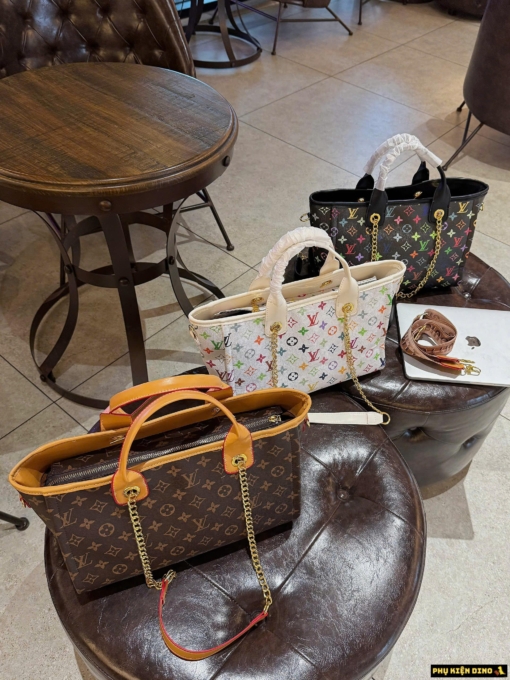Túi Louis Vuitton LV Tote Cỡ Lớn 3 Màu Nâu Trắng Đen