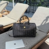 Túi MCM Traveler Weekender In Visetos Black Brown Size 45 21 Túi MCM Traveler Weekender In Visetos Black