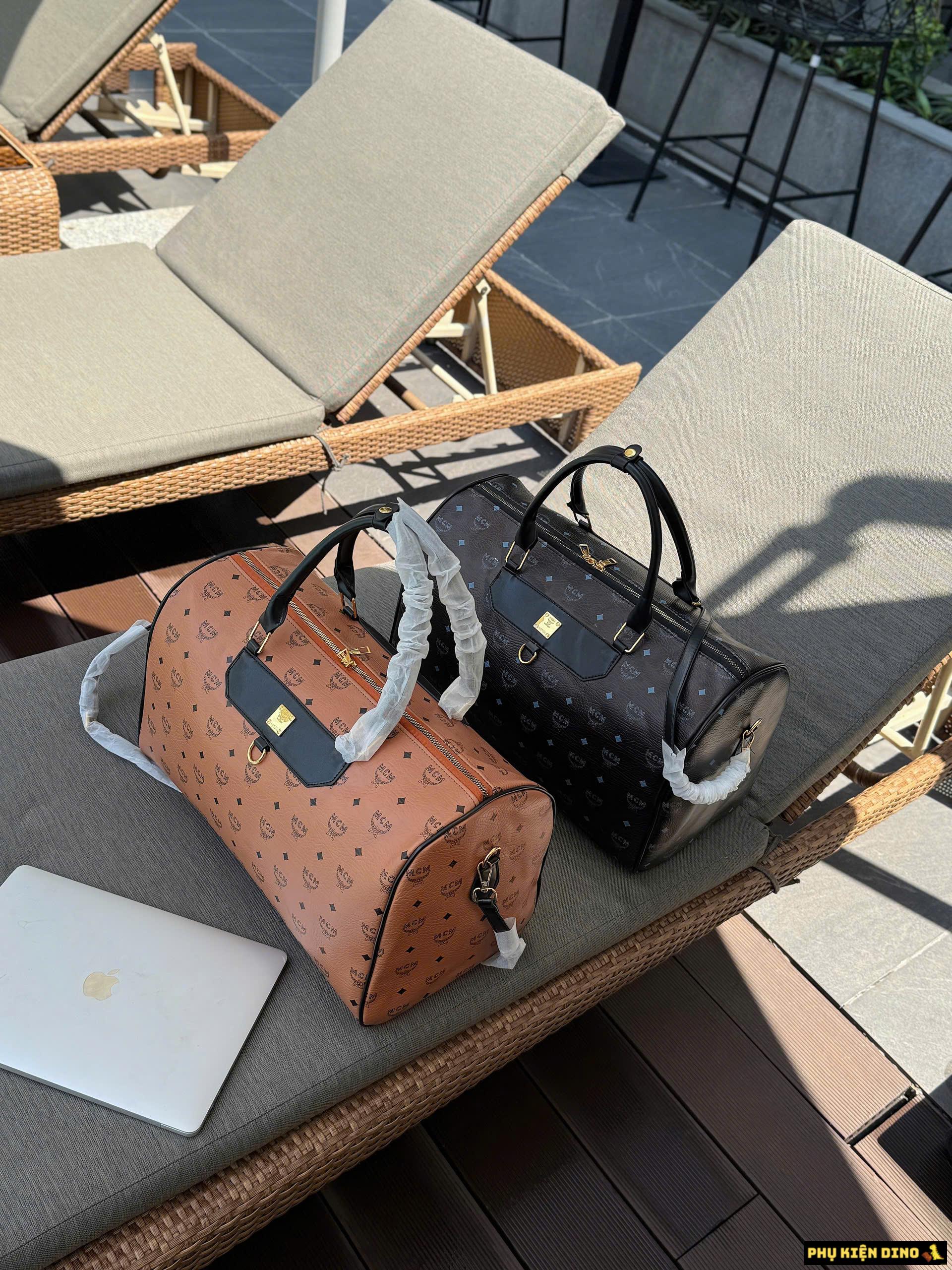 Túi MCM Traveler Weekender In Visetos Black Brown Túi MCM Traveler Weekender In Visetos Black Brown