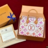 Túi Tote Louis Vuitton OnTheGo Lagoon Blue Pink Monogram Canvas M11262