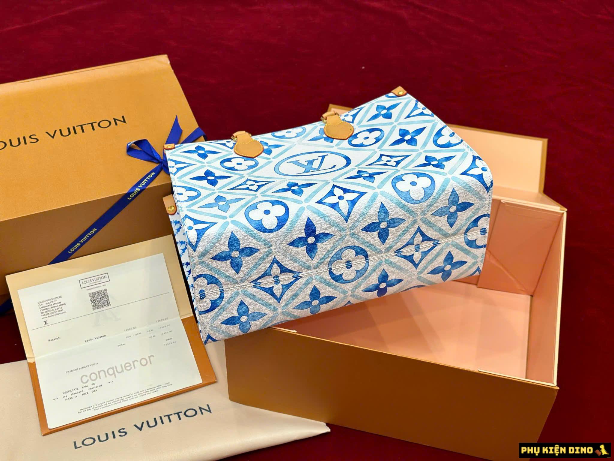 Túi Tote Louis Vuitton OnTheGo Lagoon Xanh Dương