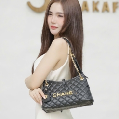 Túi Xách Nữ Chanel Black Bag Màu Đen Xích Vàng