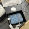 Túi Chanel Hobo Denim Crossbody Chuông Fullbox 10 Túi Chanel Xanh Denim Dây Chuông