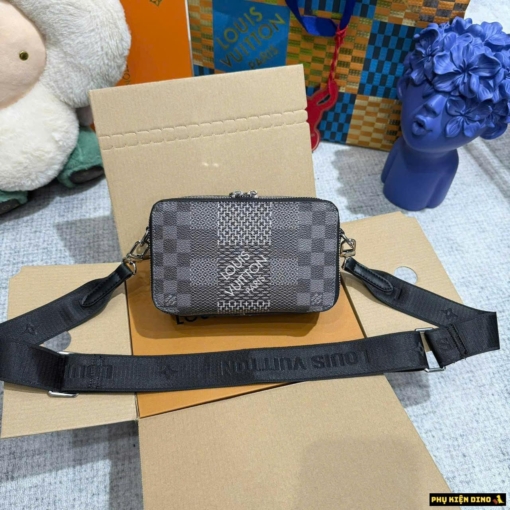 Túi Đeo Chéo Nam Louis Vuitton LV Studio Messanger Xám Đen