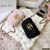 Túi Gucci Marmont Velvet Bag Size 18 Black Pink