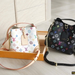 Túi LV Louis Vuitton Leather Monogram Black White Size 21 Fullbox