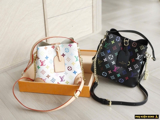 Túi LV Louis Vuitton Leather Monogram Black White Size 21 Fullbox
