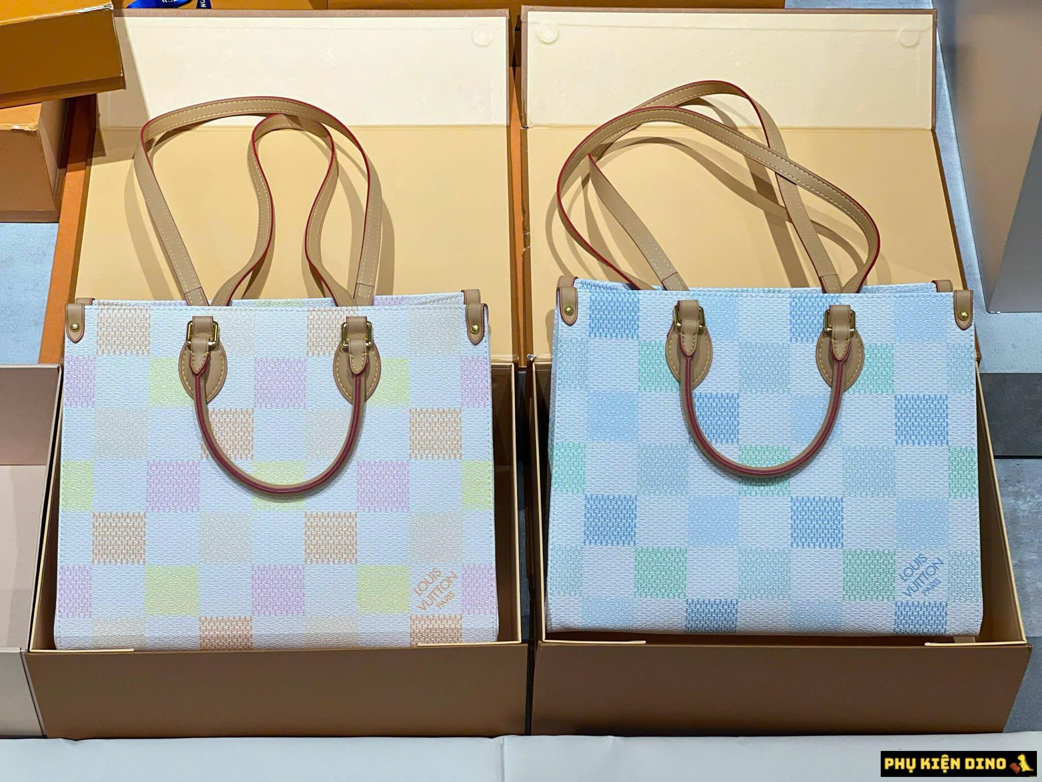 Túi Nữ Louis Vuitton OnTheGo MM Tote Bag Pistachio Green Pink