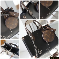 Túi Tote Louis Vuitton LV Black Brown Kèm Ví