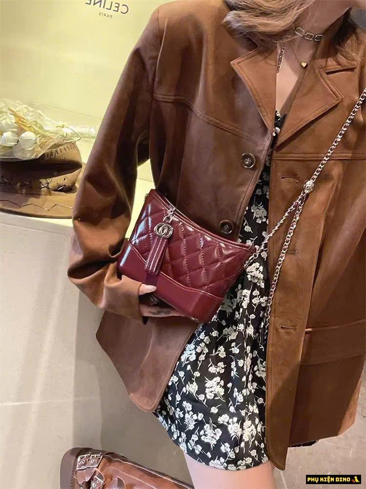 Túi Chanel Gabrielle Hobo Bag Fullbox 6 Túi Xách Nữ Chanel Hobo Màu Đỏ Đô