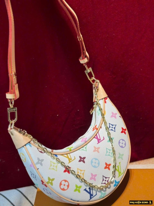 Túi Xách Nữ Louis Vuitton LV Loop Monogram White