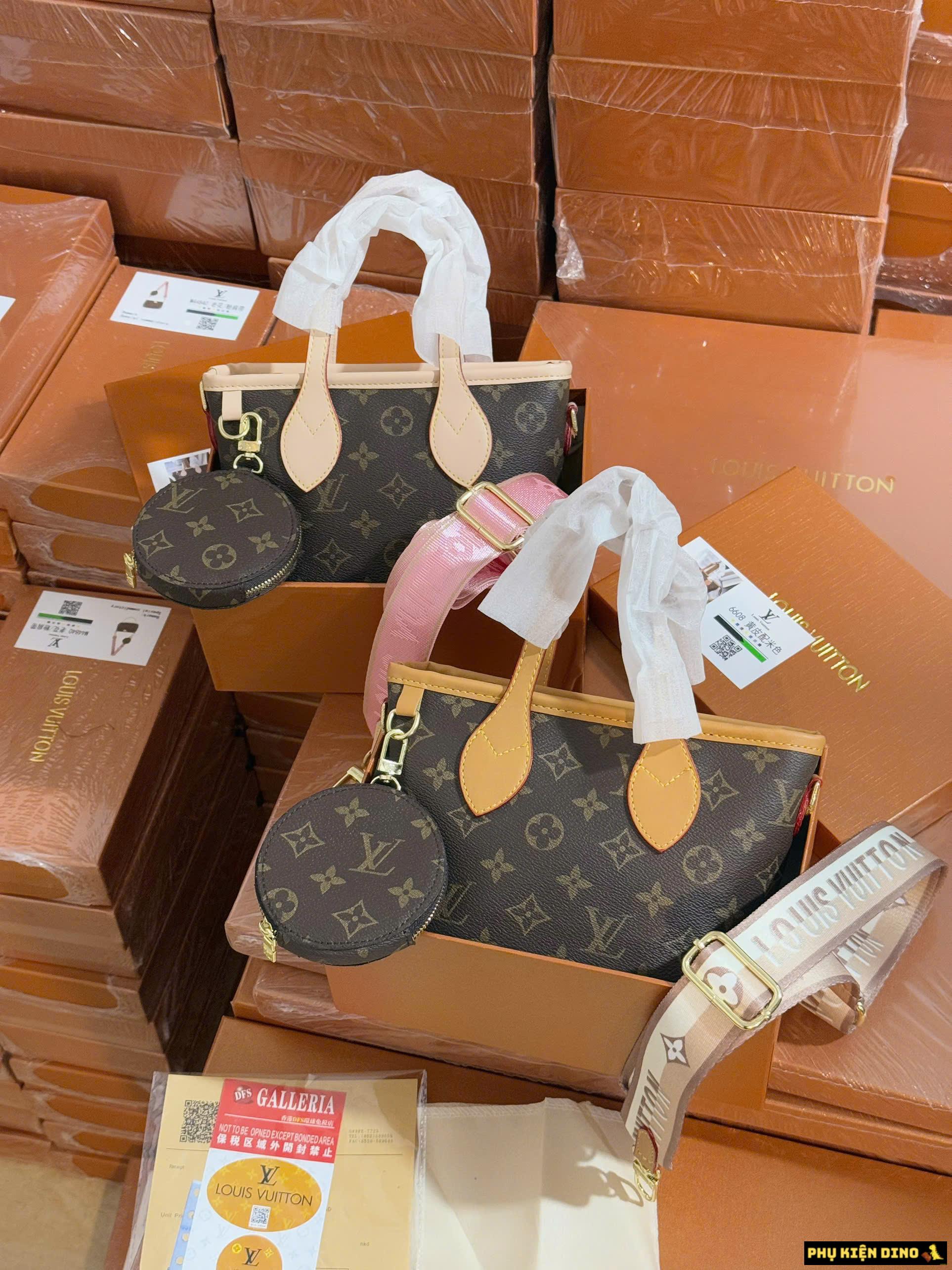 Túi Xách Tay Nữ Louis Vuitton LV Neverfull BB Nâu Đậm Nâu Nhạt Túi Xách Tay Nữ Louis Vuitton LV Neverfull BB Nâu Đậm Nâu Nhạt