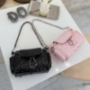 Túi CNK Quilted Two Way Front Flap Backpack Pink Black