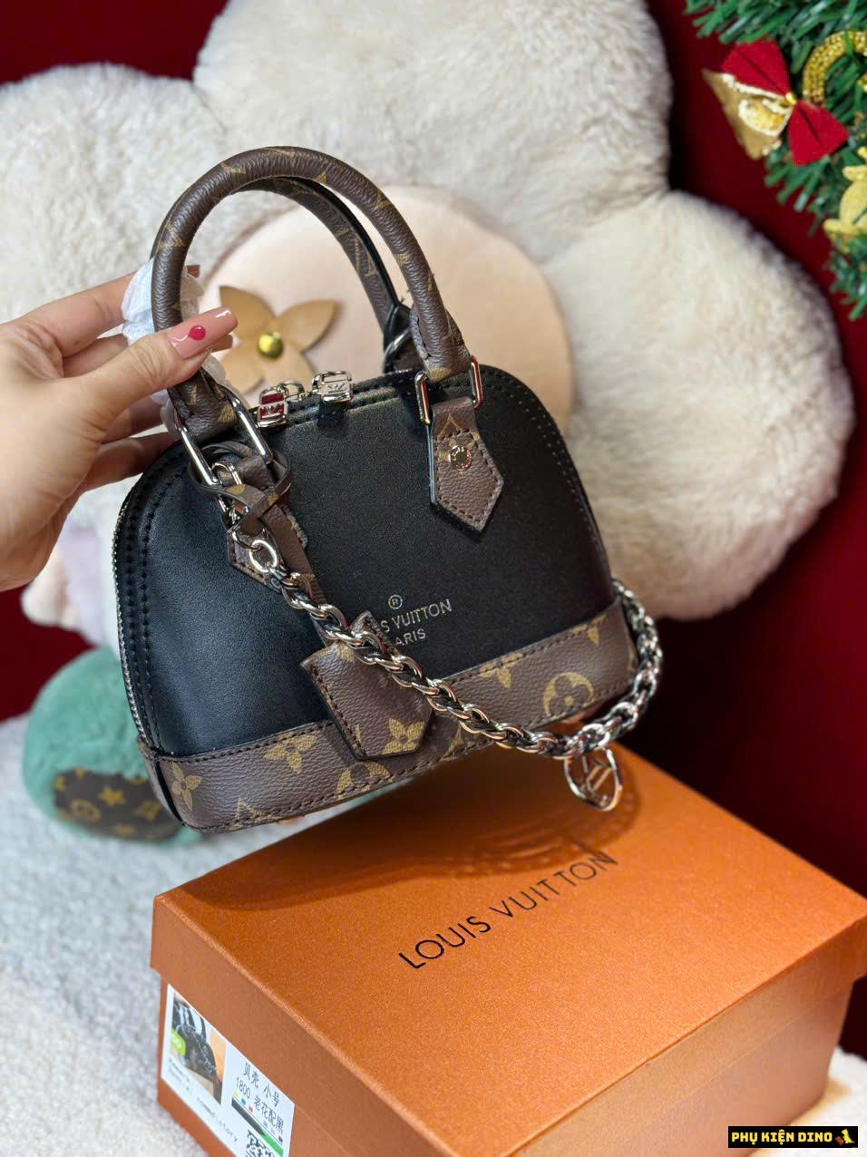 Túi Louis Vuitton LV Alma BB Monogram Đen Nâu Đậm Túi Louis Vuitton LV Alma BB Monogram Đen Nâu Đậm