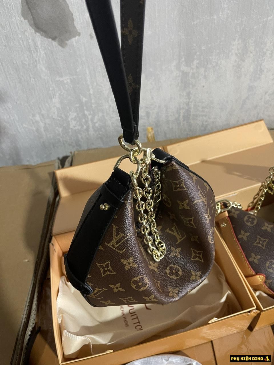 Túi Louis Vuitton Monogram Black Gold Nâu Quai Đen Túi Louis Vuitton Monogram Black Gold Nâu Quai Đen