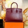 Túi Xách Nữ Hermes Birkin Poussiere Porosus Lisse Red