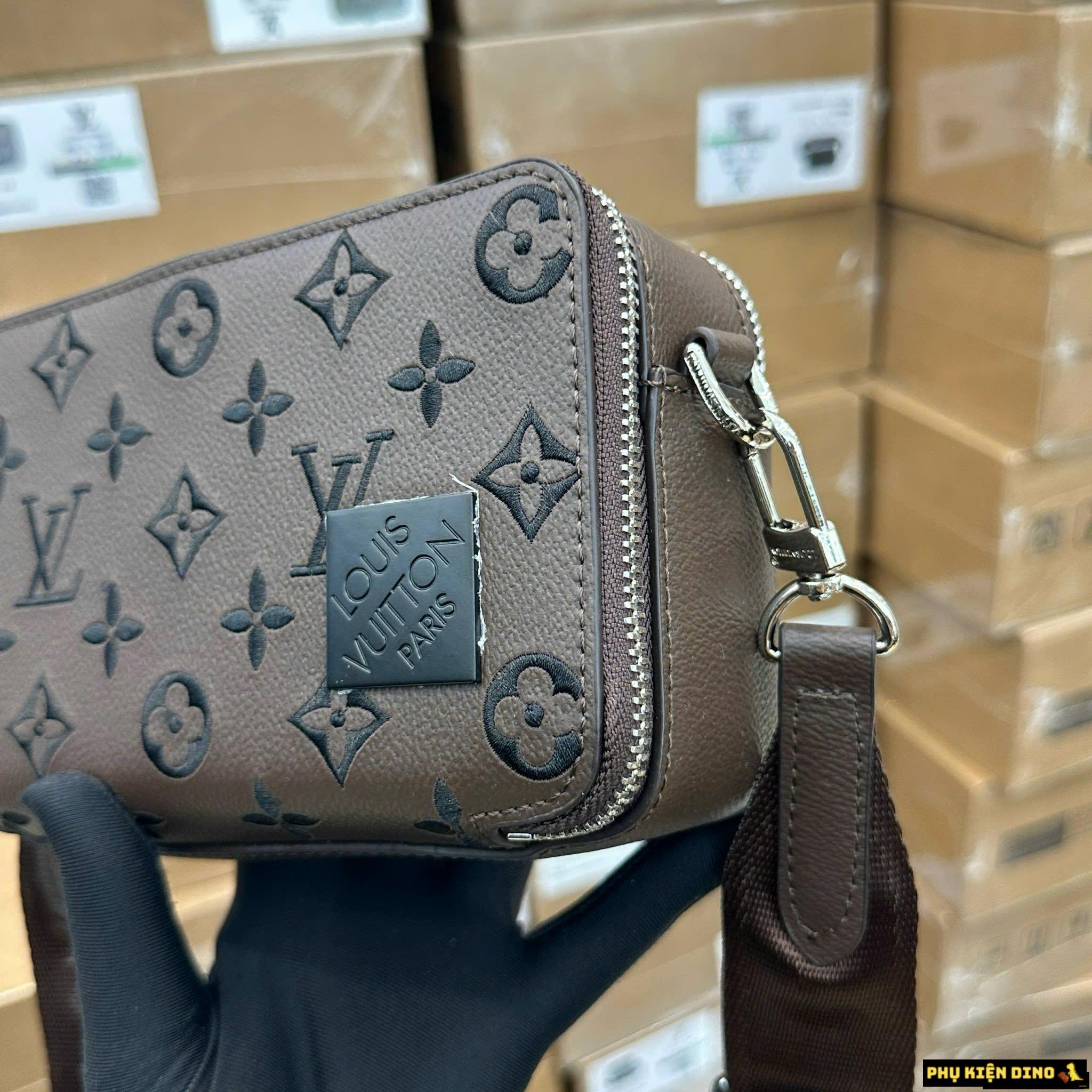 Túi Louis Vuitton LV Alpha Wearable Damier Graphite Brown Fullbox 6 Túi Đeo Chéo LV Alpha Wearable Damier Màu Nâu Họa Tiết Màu Đen