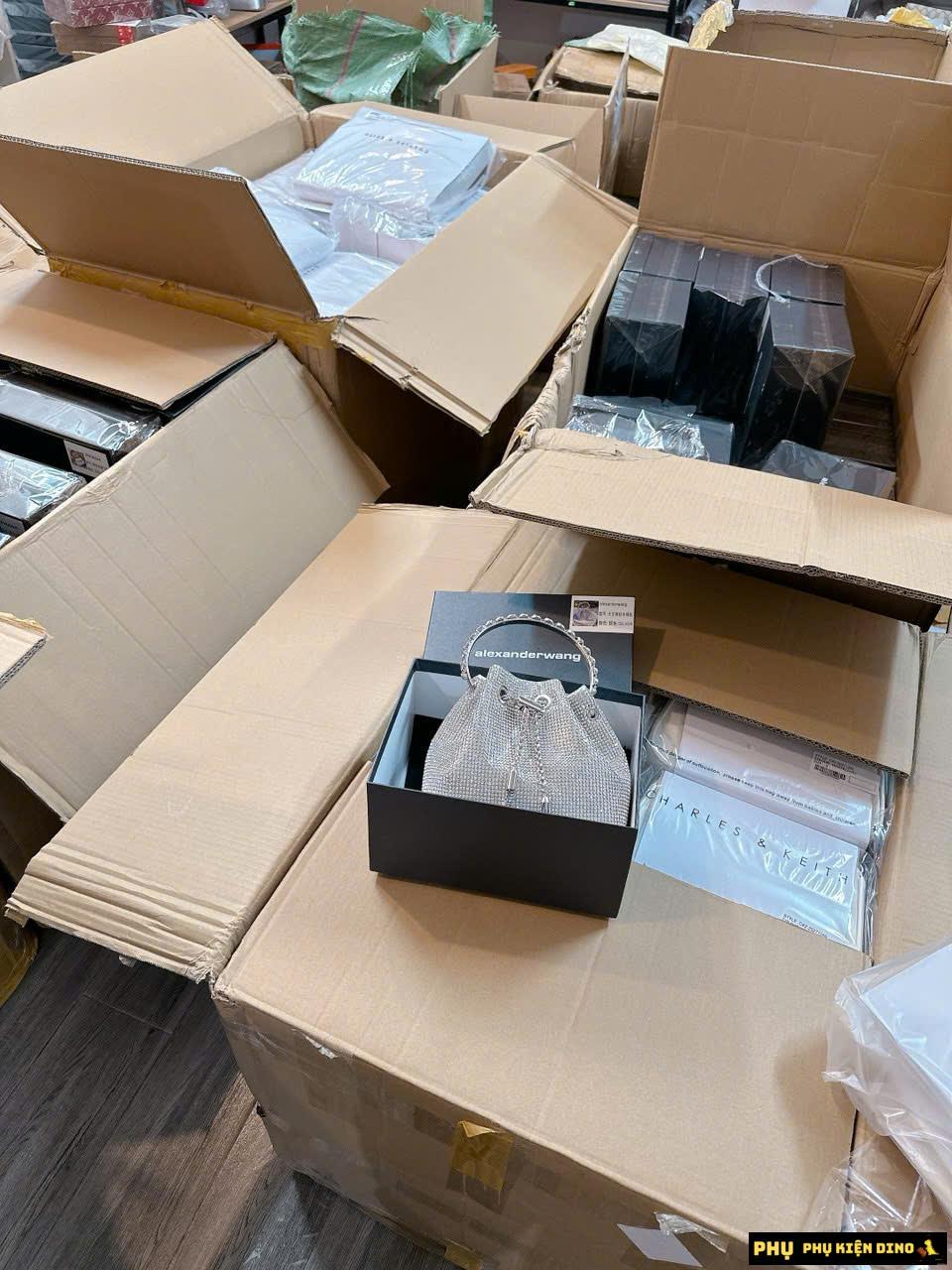 Túi Xách Nữ Đính Đá Cao Cấp Alexander Wang 5 Túi Alexander Wang Silver Fullbox